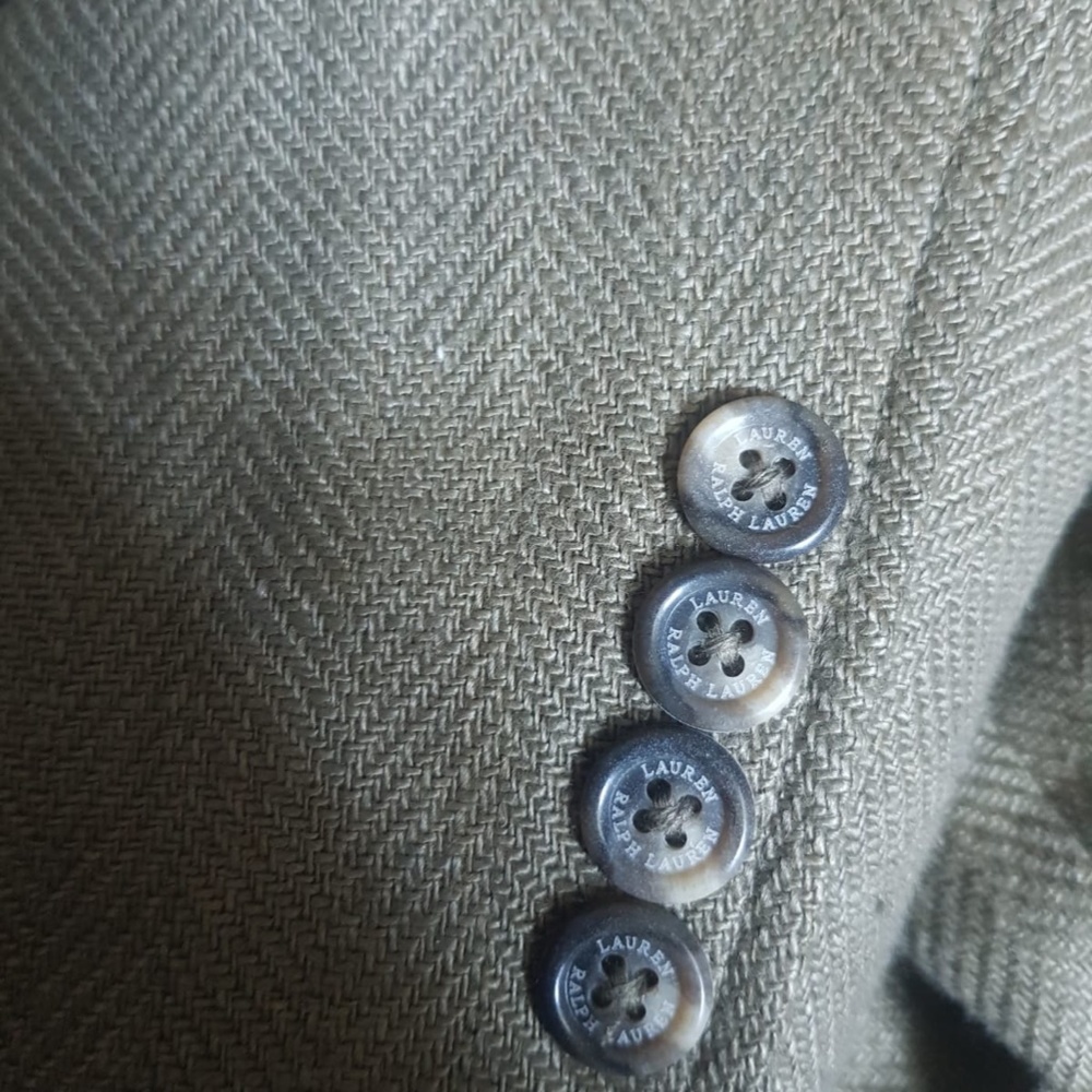 Lauren Ralph Lauren Herringbone Linen Blazer In Olive Fern Size 12 NWT $345 - Picture 5 of 12